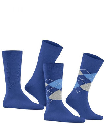 Everyday Argyle Mix 2-Pack Heren Sokken | Blauw