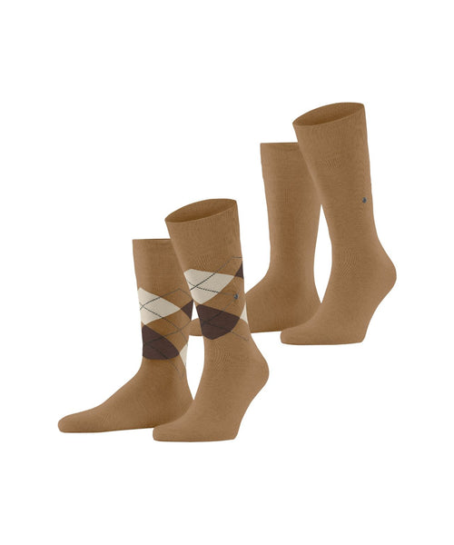 Everyday Argyle Mix 2-Pack Men's Socks | Brown