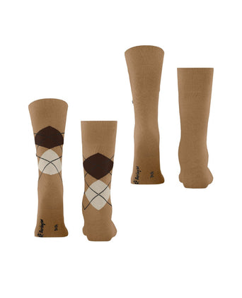Everyday Argyle Mix 2-Pack Men's Socks | Brown