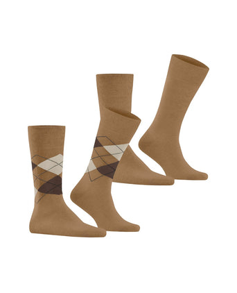 Everyday Argyle Mix 2-Pack Heren Sokken | Bruin