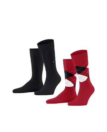 Everyday Argyle Mix 2-Pack Heren Sokken | Rood