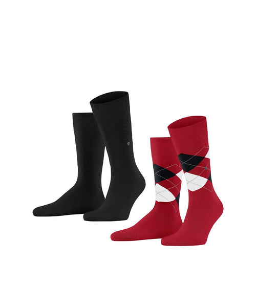 Everyday Argyle Mix 2-Pack Men's Socks | Red