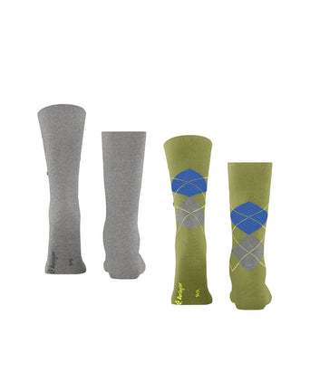 Everyday Argyle Mix 2-Pack Heren Sokken | Groen