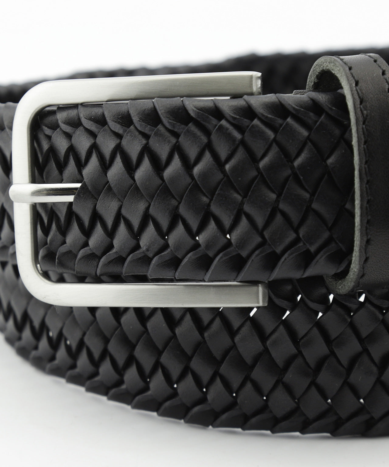 Gevlochten Leren Riem | Zwart