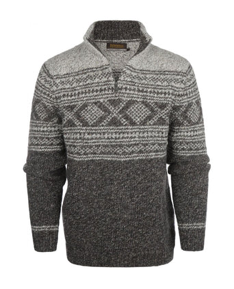 Fisherman High Zip Sweater | Grey