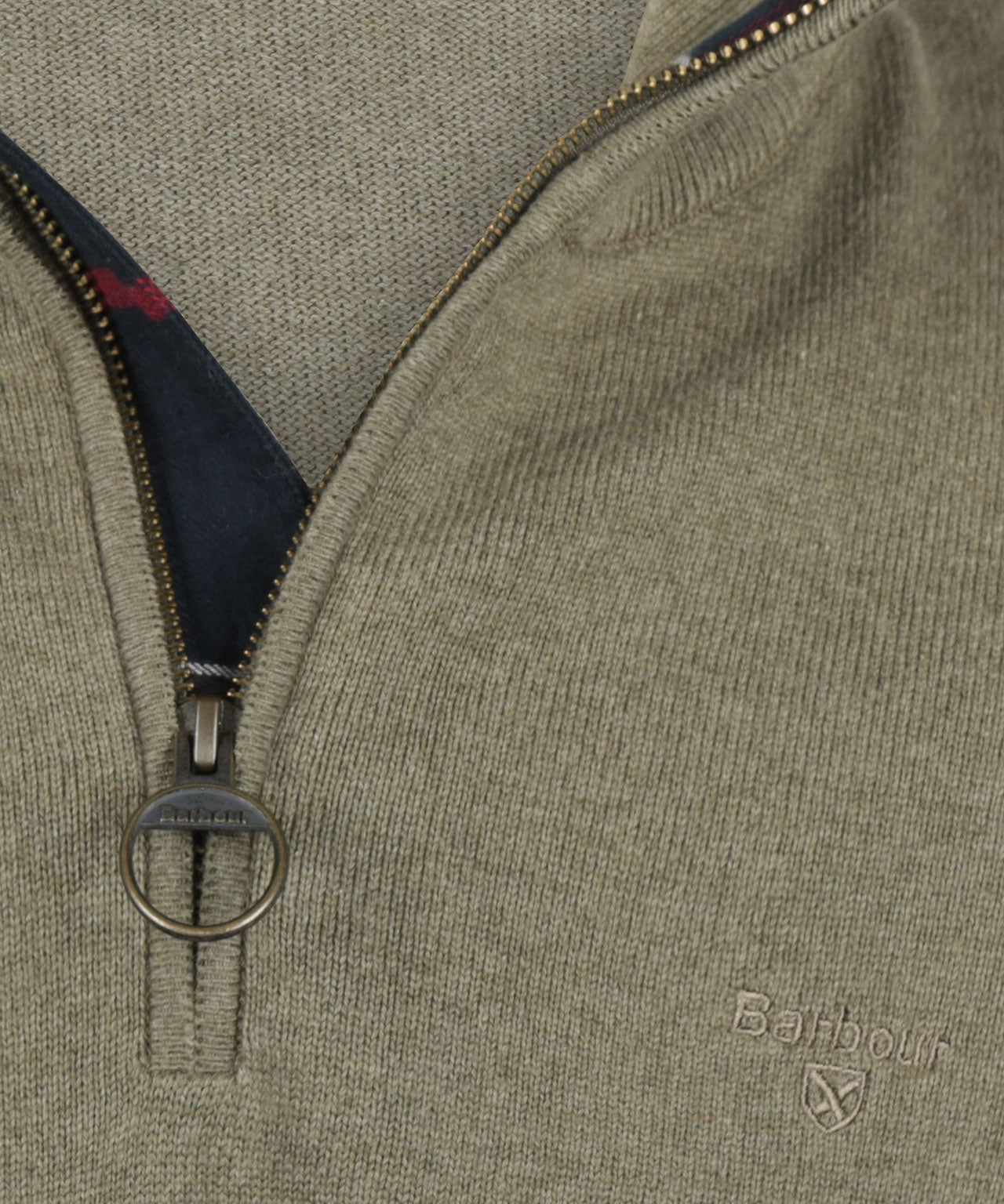 Cotton Half Zip | Smokey Olive