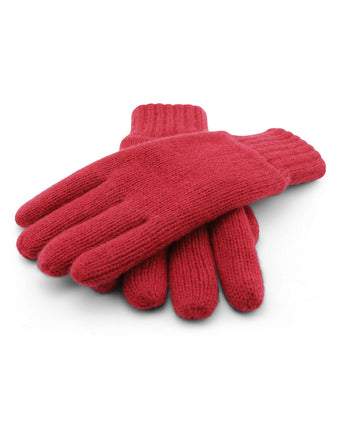 Warm Wool Mix Gloves | Red