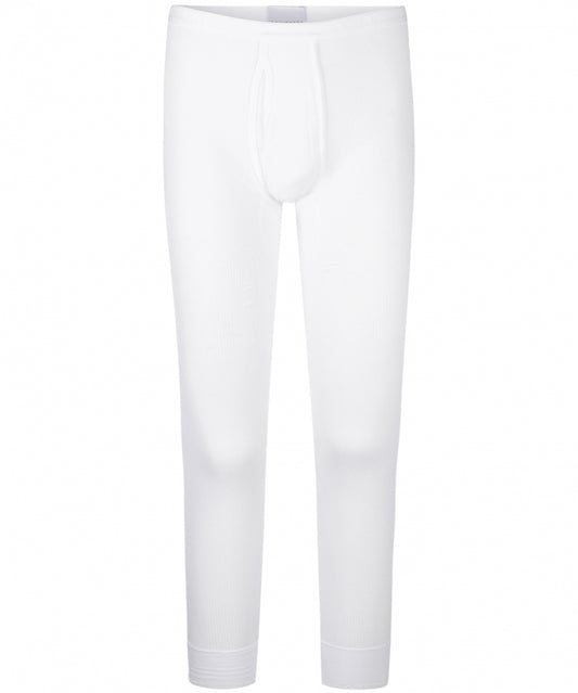 Doppelripp lange Unterhose | Weiß