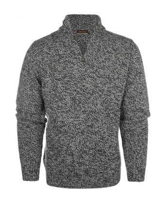 Fisherman Zip-up Sweater | Grey