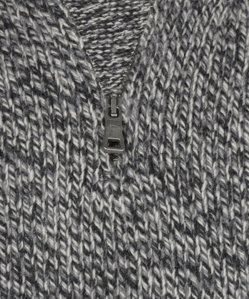 Fisherman Zip-up Sweater | Grey