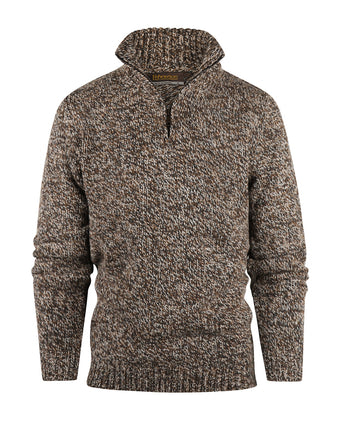 Fisherman Zip-up Sweater | Brown