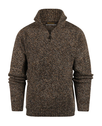 Fisherman Zip-up Sweater | Brown