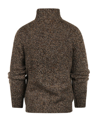 Fisherman Zip-up Sweater | Brown
