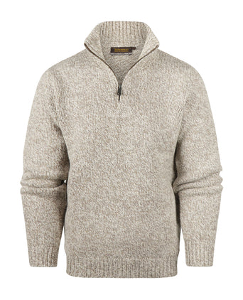 Fisherman Zip-up Sweater | Brown