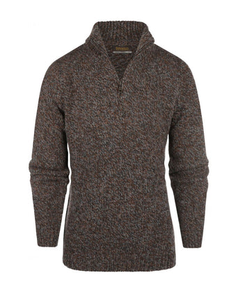 Fisherman Zip-up Sweater | Brown