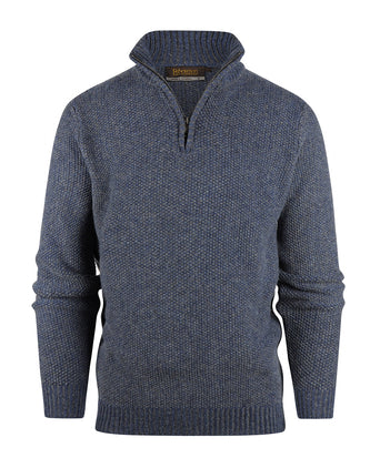 Zip-up sweater | Denim Blue