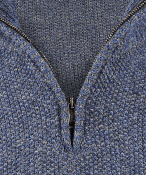 Zip-up sweater | Denim Blue