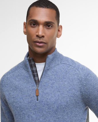 Barbour Talder Half Zip Knitted | Blauw