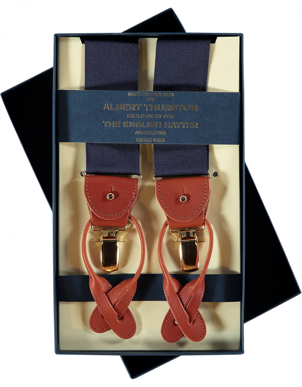 2-in-1-Hosenträger mit Clips und Riemen | Marineblau