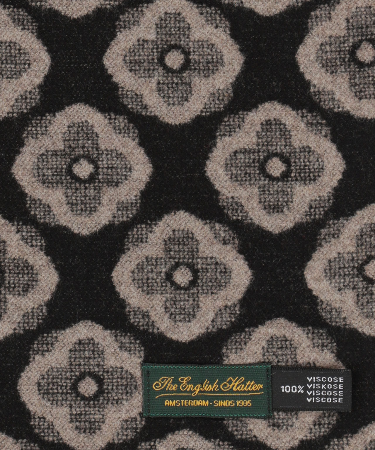Viscose Scarf with classic Print | Grey