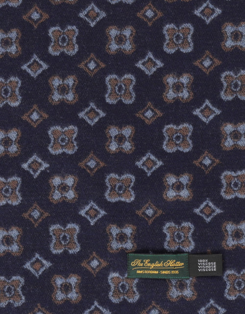 Viscose Sjaal met klassieke Print | Denim Blauw