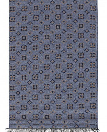 Viscose Scarf with classic Print | Blue