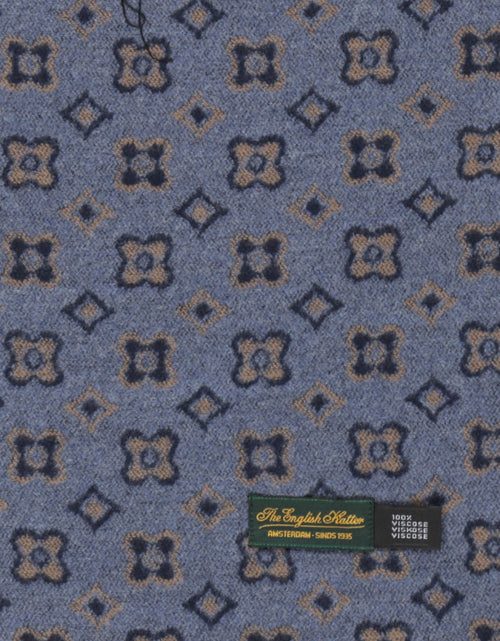 Viscose Sjaal met klassieke Print | Blauw
