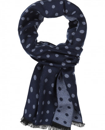 Viscose Scarf with classic Print | Blue