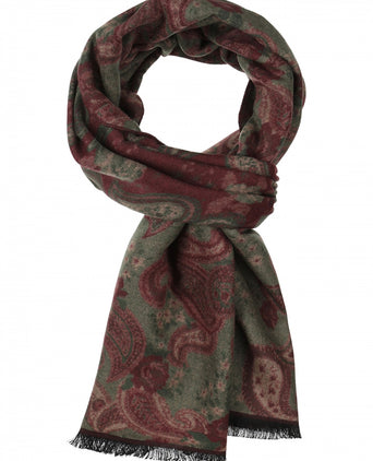 Viscose Sjaal met klassieke Print | Rood