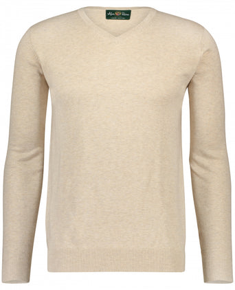 Pullover Cotton/Cashmere v-neck | Brown