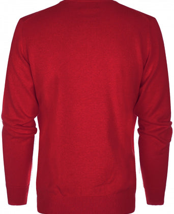 Pullover Cotton/Cashmere v-hals | Rood