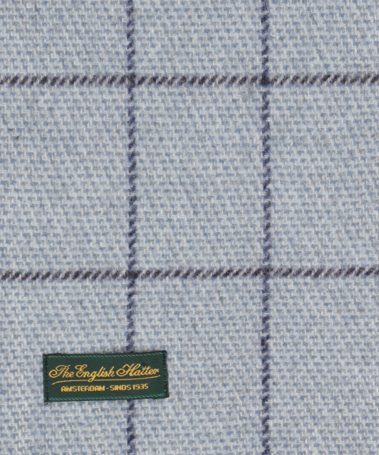 Sjaal Wol/Cashmere 35X190cm | Licht Blauw Navy Ruit