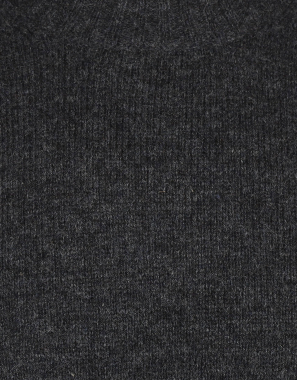 Alan Paine Shetland Crew Neck Pullover | Charcoal Grey