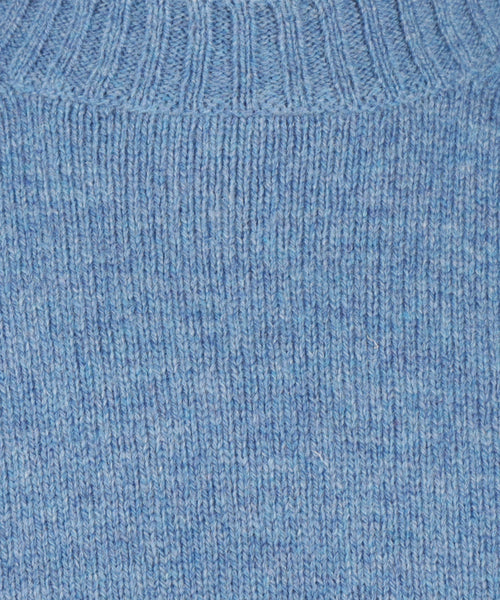 Alan Paine Shetland Crew Neck Pullover | Blue