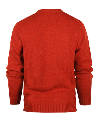 Alan Paine Shetland Crew Neck Pullover | Red
