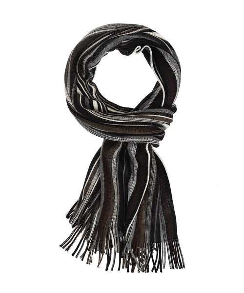 Scarf wool knitted 180x26 | Black