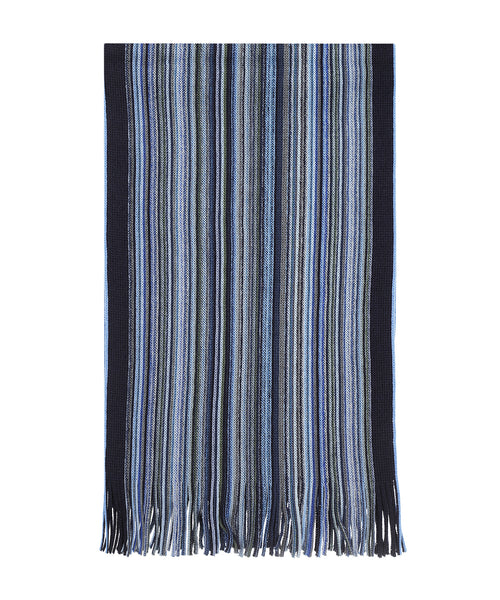 Sjaal wol gebreid 180x26 | Blauw