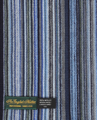 Sjaal wol gebreid 180x26 | Blauw