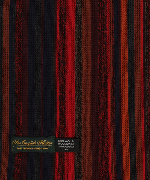 Scarf wool knitted 180x26 | Red