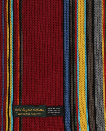 Scarf wool knitted 180x26 | Red