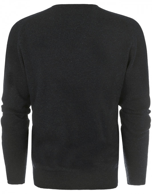 William Lockie Round Neck Lambswool Pullover | Charcoal