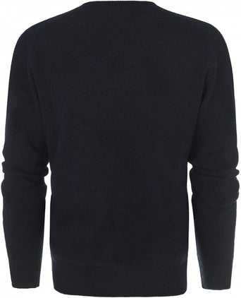 William Lockie Ronde Hals Lamswol Pullover | Oxford Blue
