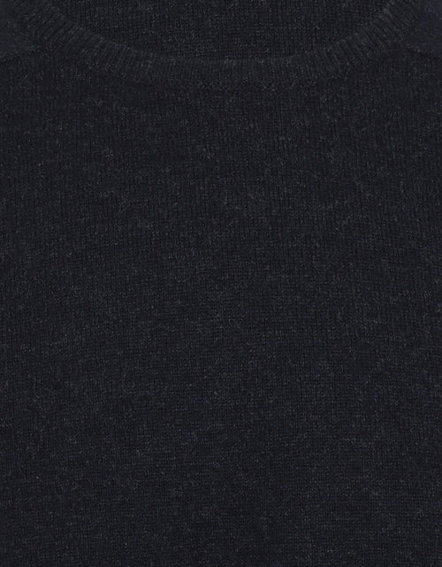 William Lockie Round Neck Lambswool Pullover | Oxford Blue