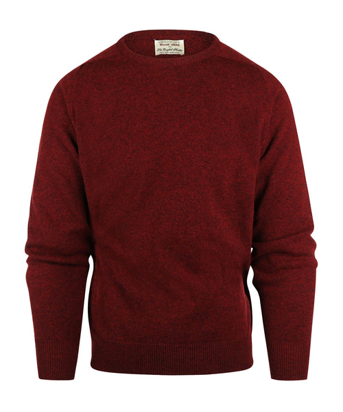 William Lockie Round Neck Lambswool Pullover | Red Velvet