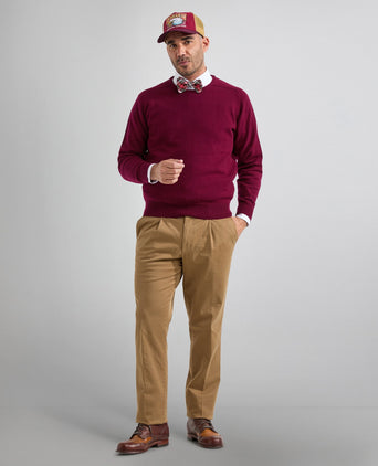 William Lockie Ronde Hals Lamswol Pullover | Bordeaux
