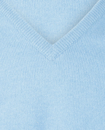 William Lockie V-hals Lamswol Pullover | Blue Sky