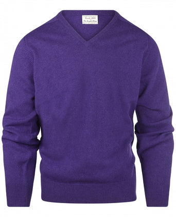William Lockie V-hals Lamswol Pullover | Jacaranda