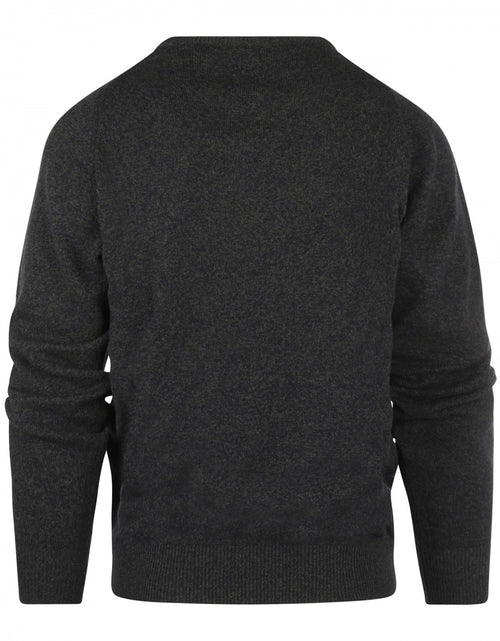 William Lockie V-neck Lambswool Pullover | Navy/Seaweed