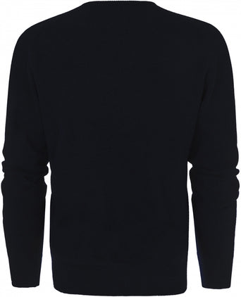 William Lockie V-neck Lambswool Pullover | Navy