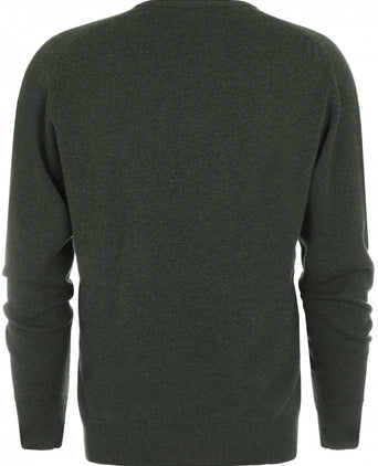 William Lockie V-neck Lambswool Pullover | Rosemary